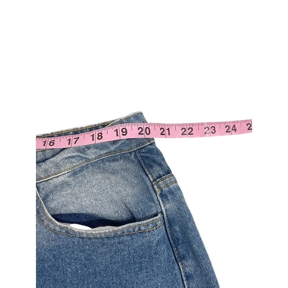 Fashion Nova‎ Destroyed Distressed Straight Leg Jeans Cotton Womens 14